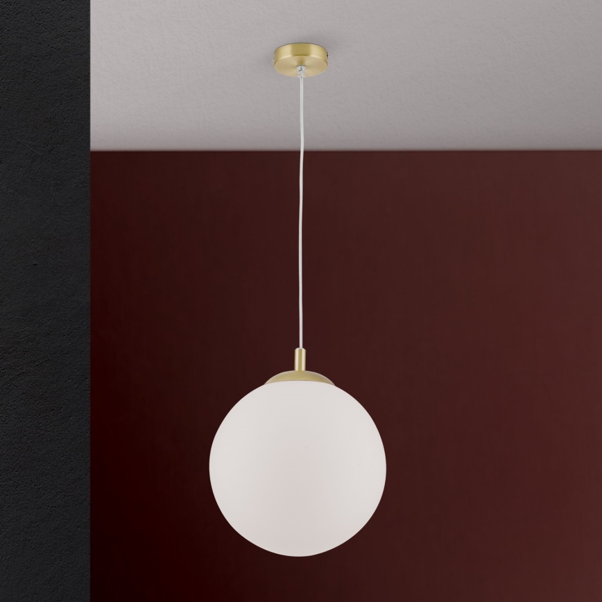 Елегантен подвесен полилей MADIS на кабел 1xE27/60W/230V, златист