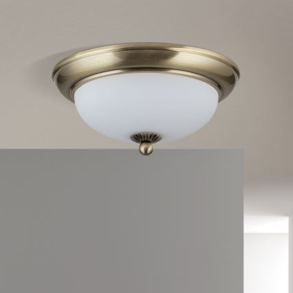 Таванно осветително тяло EMPIRA 2xE14/40W/230V диаметър 26,5 см бронзово