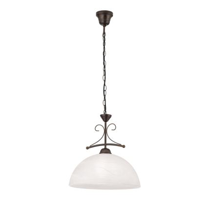 Полилей RULA на верига, 1xE27/40W/230V, диаметър 35 см, бял/бронзов