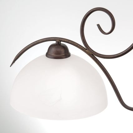 Полилей с верига RULA 2xE27/40W/230V бял/бронзов