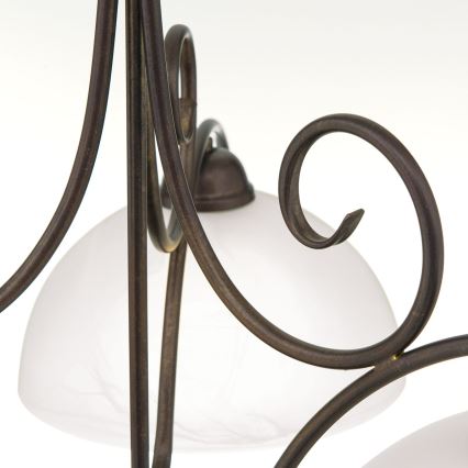 Полилей с верига RULA 3xE27/40W/230V Ø 70 см бял/бронзов