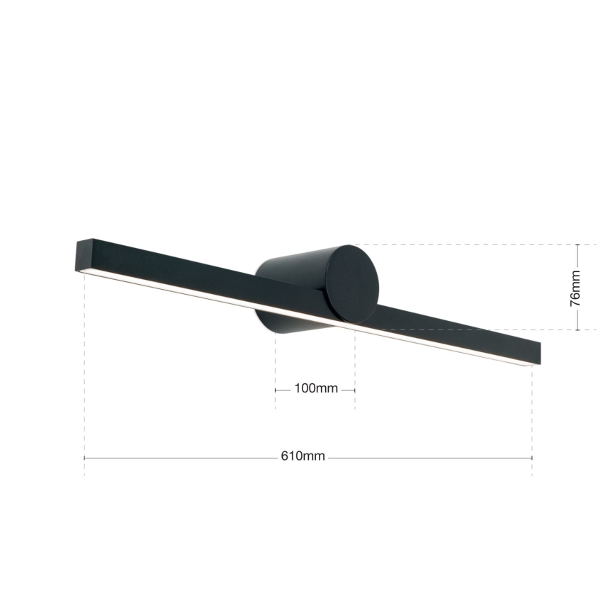 LED Лампа за огледало в баня BEAUTY LED/12W/230V 61 см IP54 черен