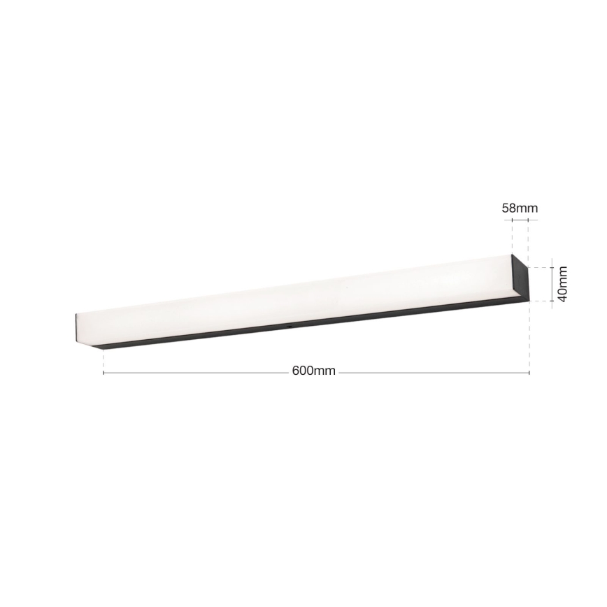 LED Лампа за огледало в баня HORIZON LED/12W/230V 3000/4000K 60 см IP44 черен