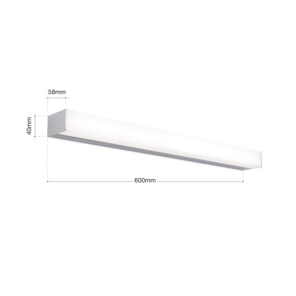 LED Лампа за огледало в баня HORIZON LED/12W/230V 3000/4000K 60 см IP44 сребрист