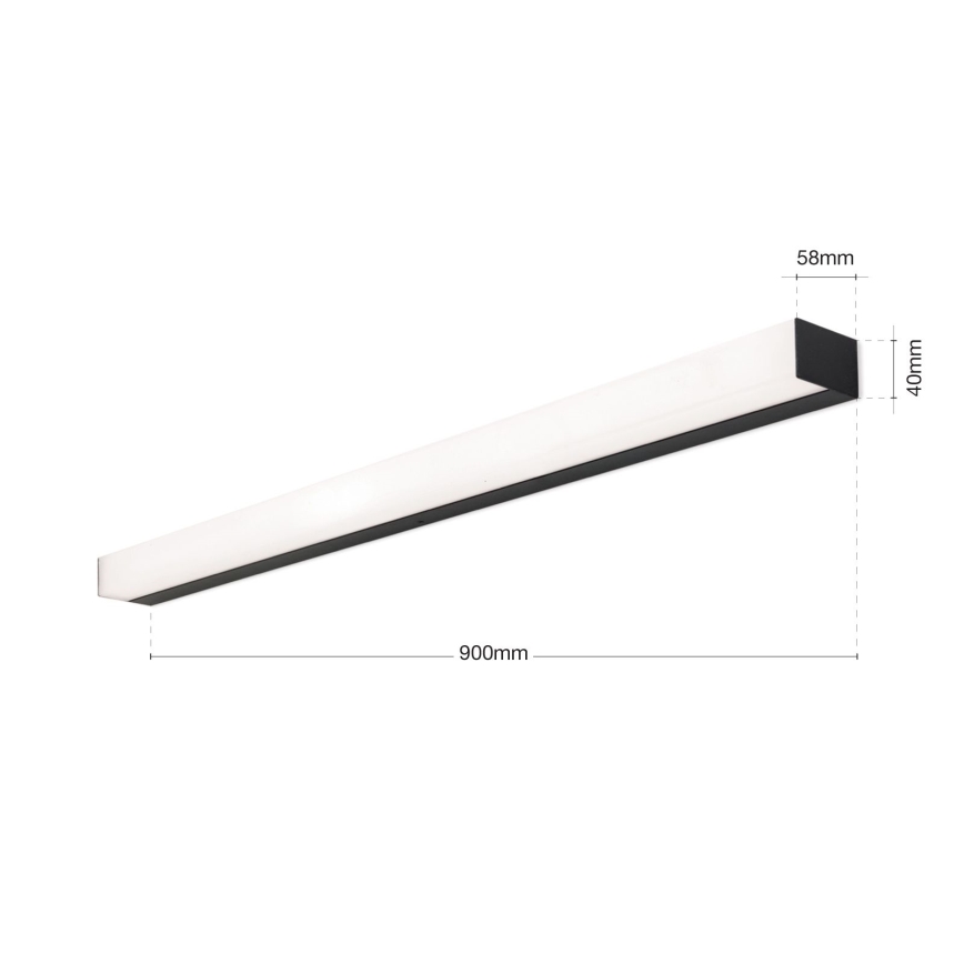 LED Лампа за огледало в баня HORIZON LED/18W/230V 3000/4000K 90 см IP44 черен