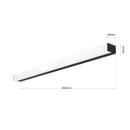 LED Лампа за огледало в баня HORIZON LED/18W/230V 3000/4000K 90 см IP44 черен