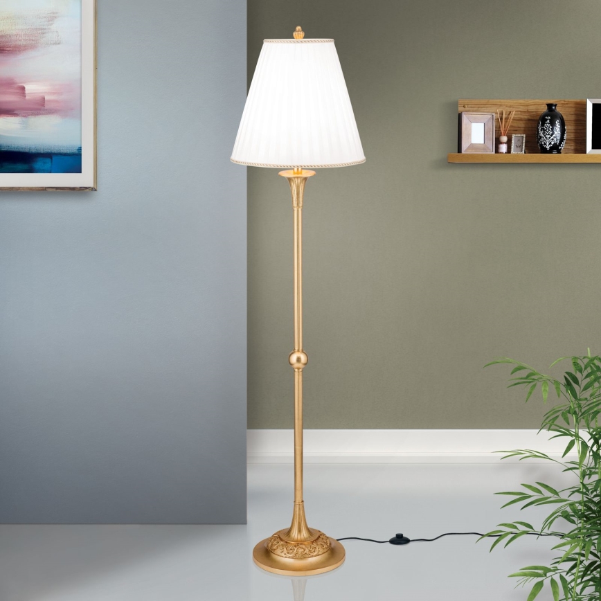 Лампион FONSA 1xE27/60W/230V бял/златист