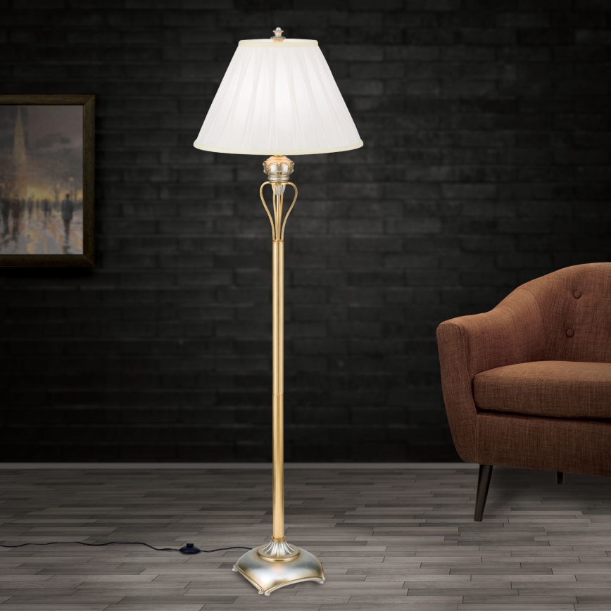Лампион TIZIA 1xE27/60W/230V бял/златист/патина