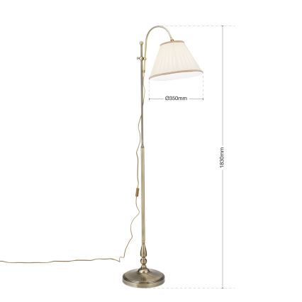 Лампион TONIA 1xE27/60W/230V 183 cm бял/бронзов