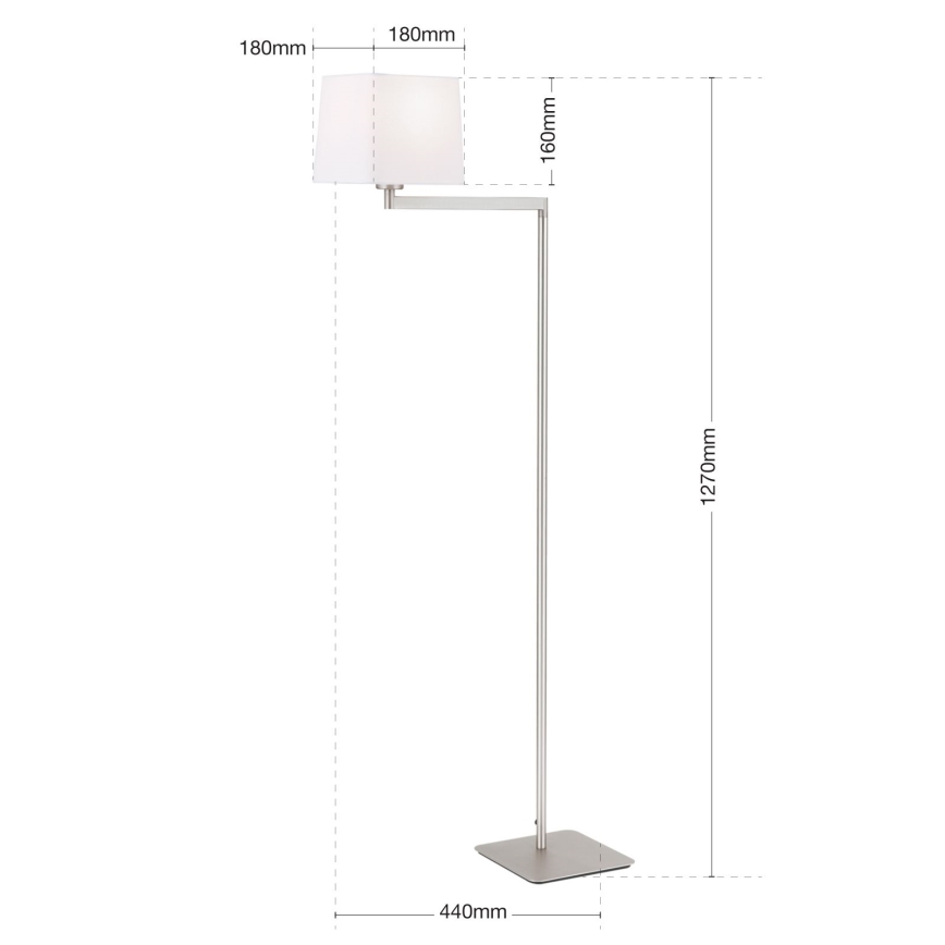 Лампион CARLTON 1xE27/40W/230V бял/матов хром