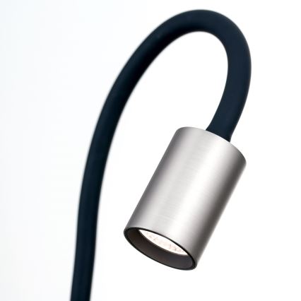 LED Гъвкав настолна лампа с щипка KURT LED/5W/230V сребрист