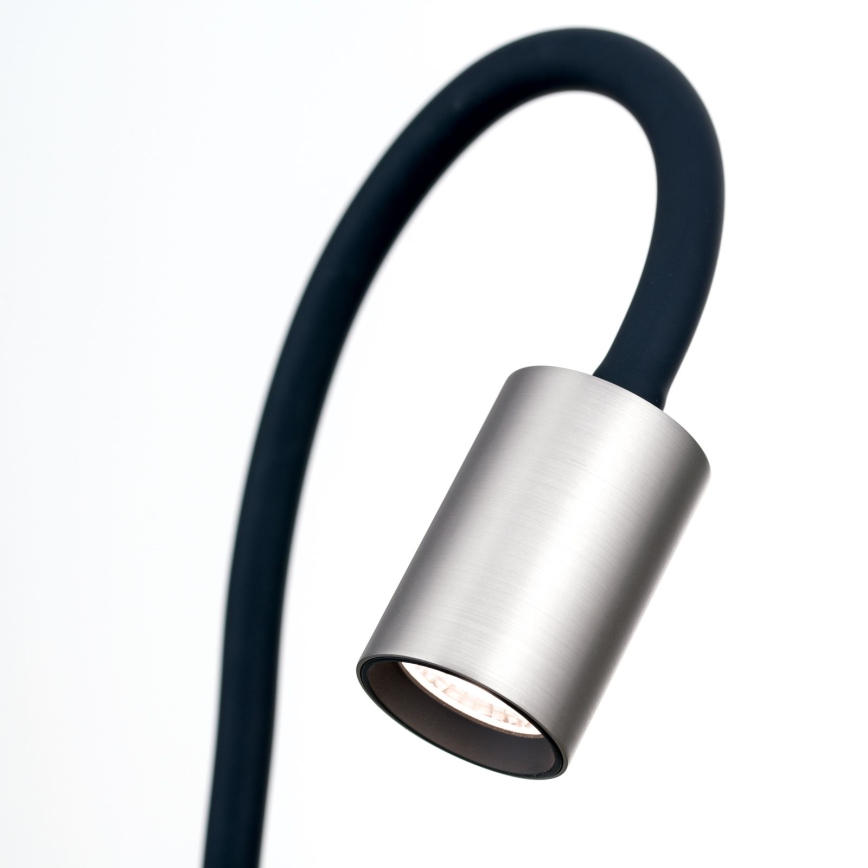LED Гъвкав настолна лампа с щипка KURT LED/5W/230V сребрист