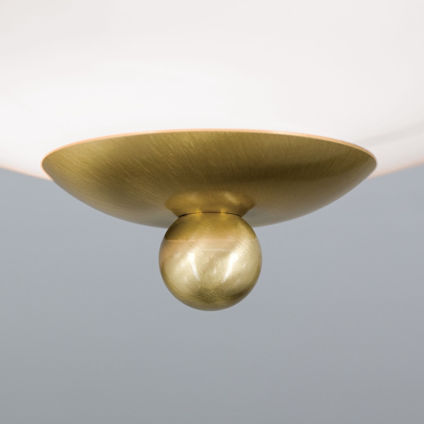 таванно осветително тяло LANDHAUS 1xE27/60W/230V Ø 21 см месинг/бял/зелен