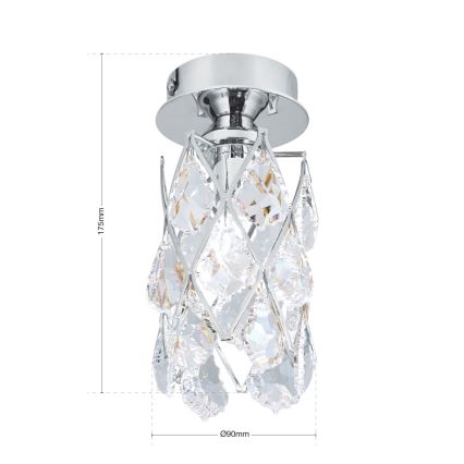 Таванно осветително тяло RITA 1xG9/40W/230V Ø 9 см, лъскав хром