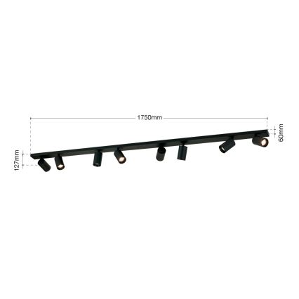 Точково осветително тяло SEAN 8xGU10/13W/230V черно