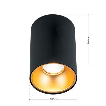 Точково осветително тяло STARLIGHT 1xGU10/50W/230V черно/златно