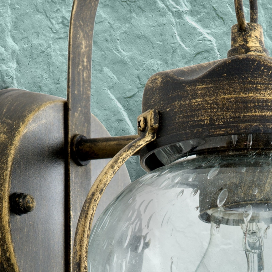 Външна стенна лампа TAVERNA 1xE27/60W/230V IP23 бронз/патина