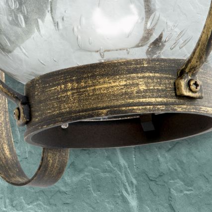 Външна стенна лампа TAVERNA 1xE27/60W/230V IP23 бронз/патина