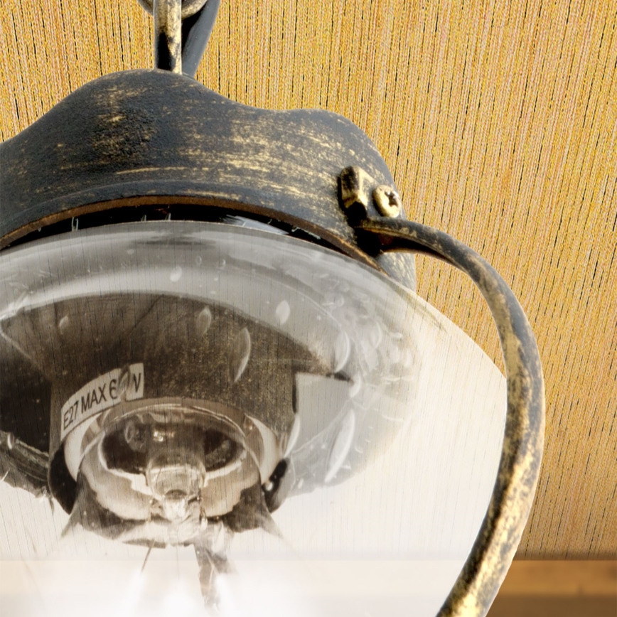 Външно висящо осветително тяло TAVERNA 1xE27/60W/230V IP23 бронз/патина