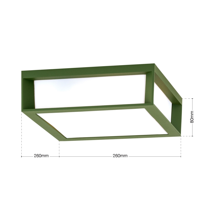 Външно осветително тяло HENRY 2xE27/15W/230V 26x26 см IP44 зелено