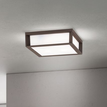 Външно осветително тяло HENRY 2xE27/15W/230V 26x26 см IP44 кафяво
