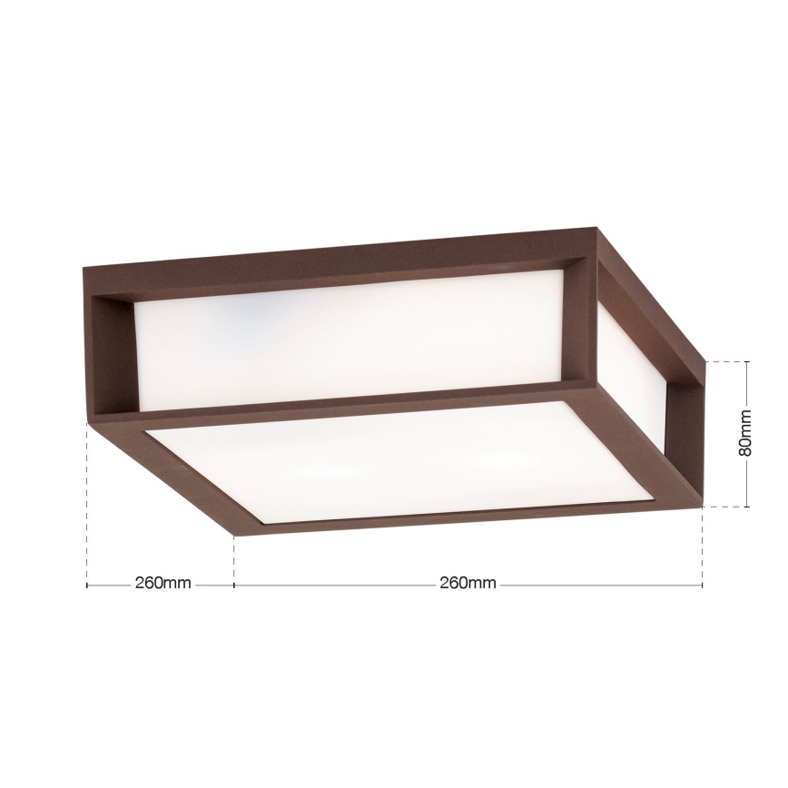 Външно осветително тяло HENRY 2xE27/15W/230V 26x26 см IP44 кафяво