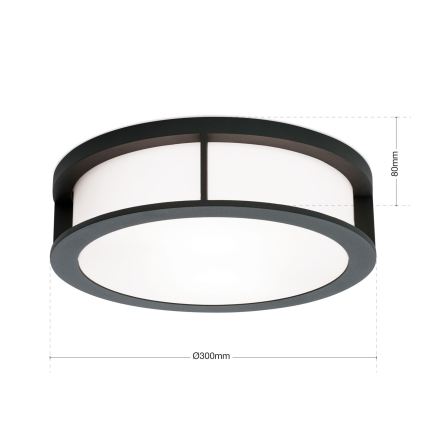 Външно осветително тяло HENRY 2xE27/15W/230V Ø 30 см IP44 антрацит
