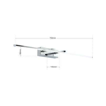 LED Лампа за картина PUBLIO LED/15W/230V 75 см лъскав хром