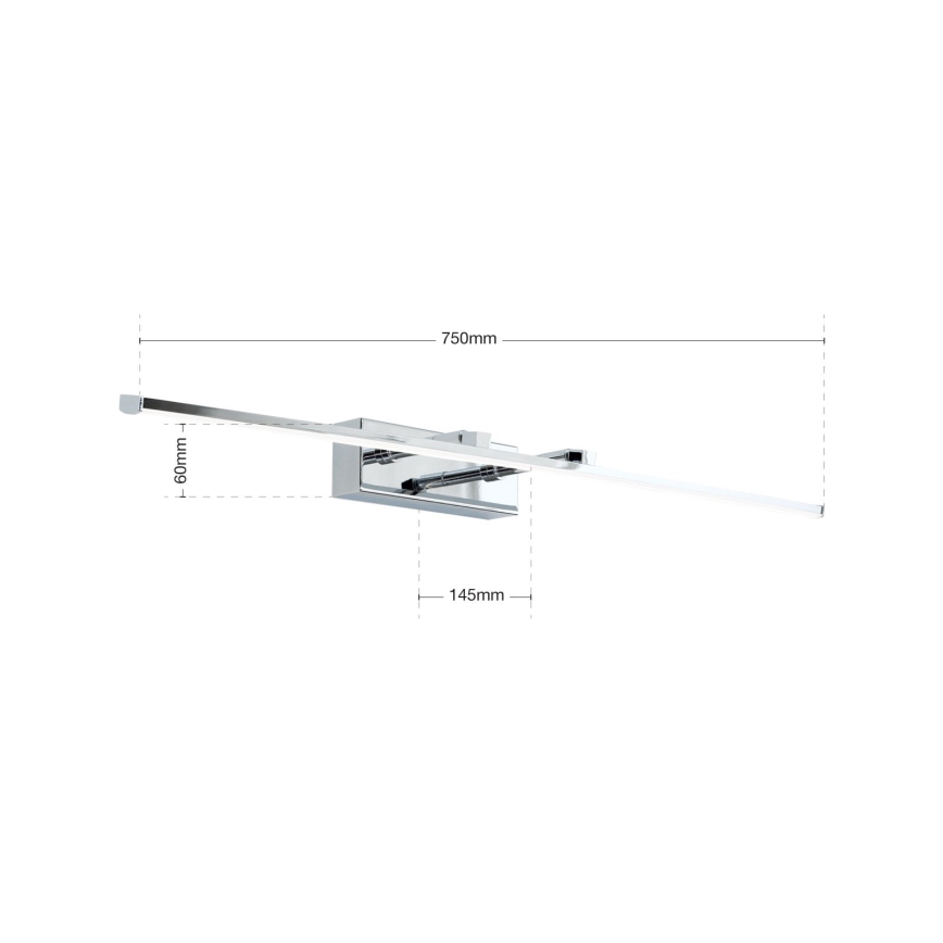 LED Лампа за картина PUBLIO LED/15W/230V 75 см лъскав хром