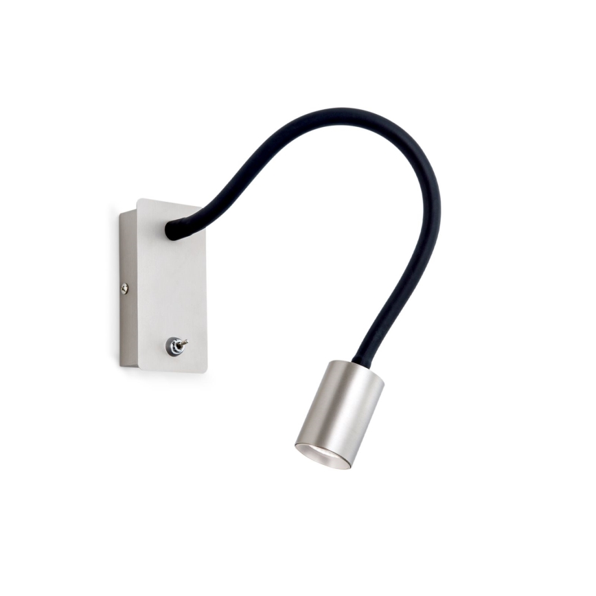 LED Гъвкав малко стена лампа KURT LED/5W/230V сребрист