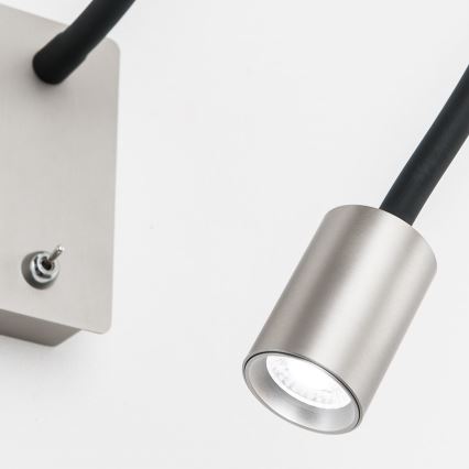LED Гъвкав малко стена лампа KURT LED/5W/230V сребрист