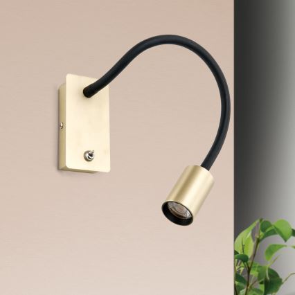LED Гъвкава малка стенна лампа KURT LED/5W/230V златист
