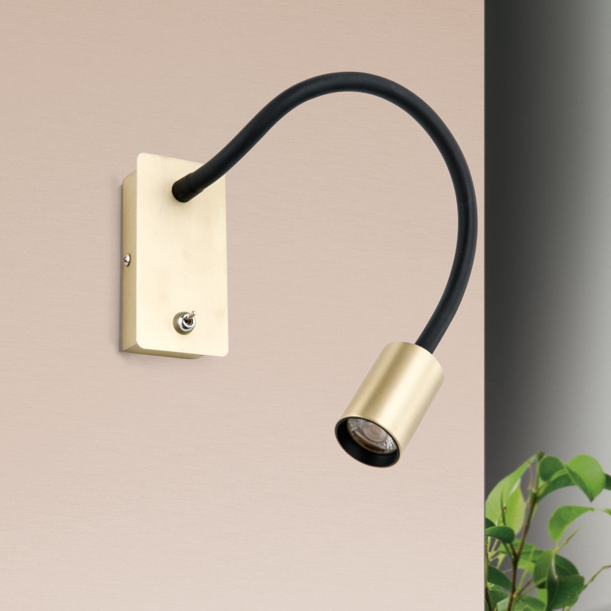 LED Гъвкава малка стенна лампа KURT LED/5W/230V златист