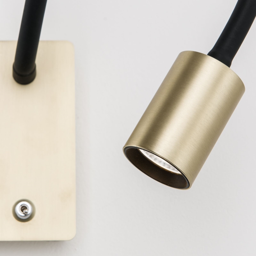 LED Гъвкава малка стенна лампа KURT LED/5W/230V златист