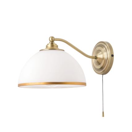Аплик OLD LAMP 1xE27/40W/230V бял/месинг