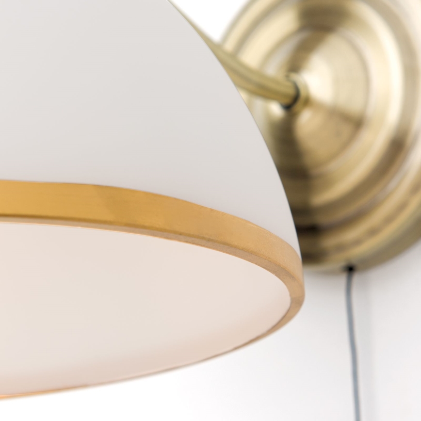 Аплик OLD LAMP 1xE27/40W/230V бял/месинг