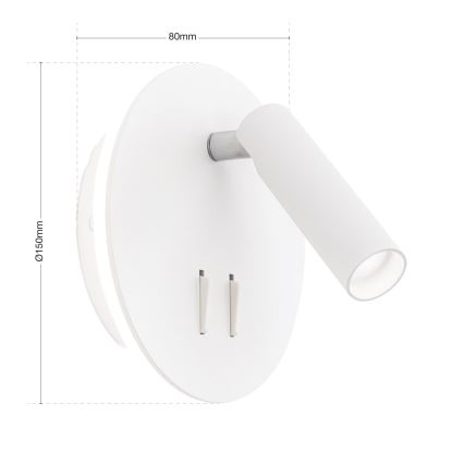LED Стенен спот LENNY LED/6W/230V + LED/3W бял