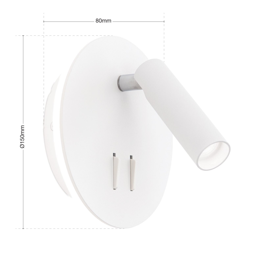 LED Стенен спот LENNY LED/6W/230V + LED/3W бял