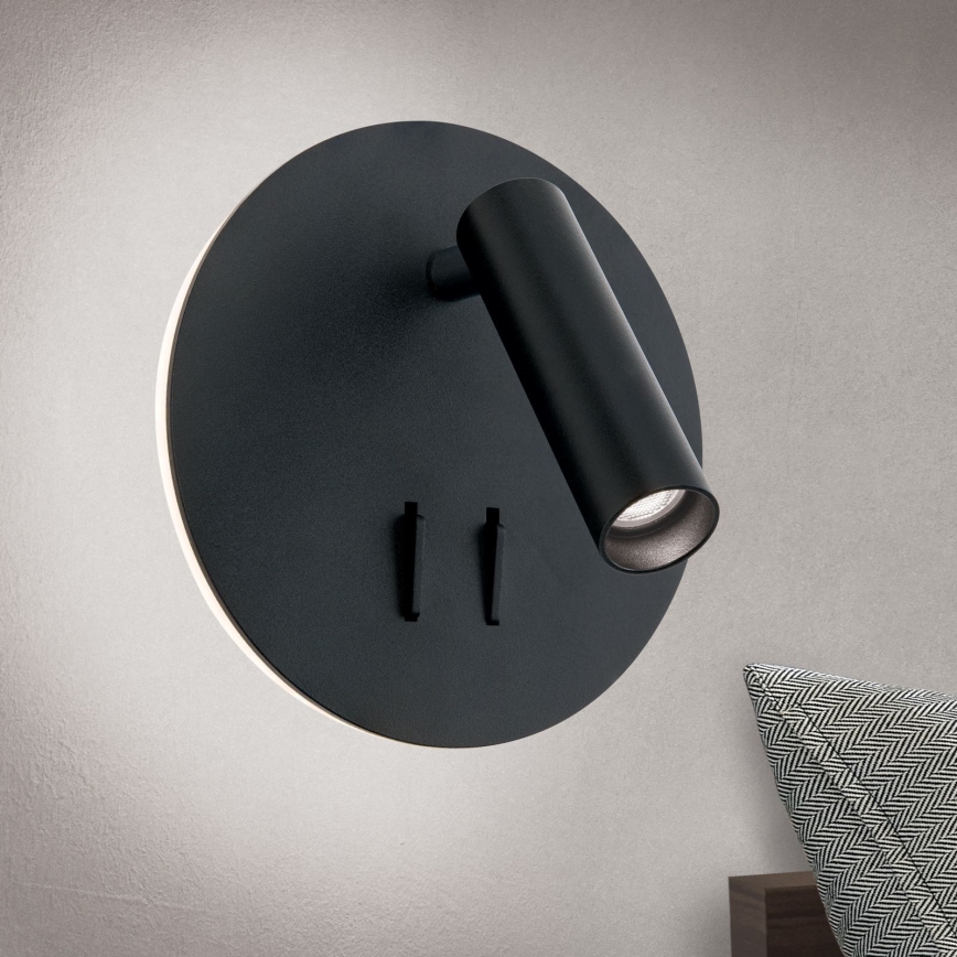 LED Стенен спот LENNY LED/6W/230V + LED/3W черен