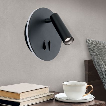 LED Стенен спот LENNY LED/6W/230V + LED/3W черен