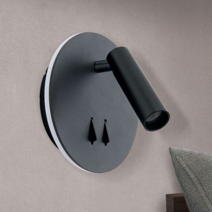 LED Стенен спот LENNY LED/6W/230V + LED/3W черен