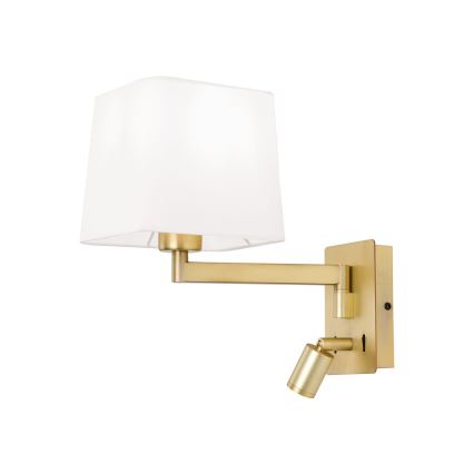 LED Аплик CARLTON 1xE27/40W/230V + LED/3W бял/златист
