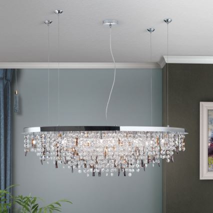 Кристален пендел CRYSTALRIVER 21xG9/40W/230V лъскав хром