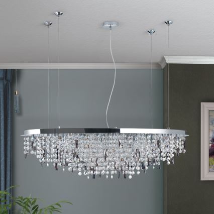 Кристален пендел CRYSTALRIVER 21xG9/40W/230V лъскав хром