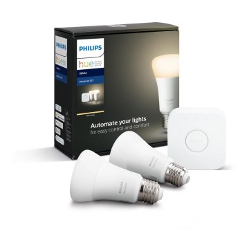 Основен Комплект Philips Hue STARTER KIT 2xE27/9W + устройства за взаимно свързване 2700K