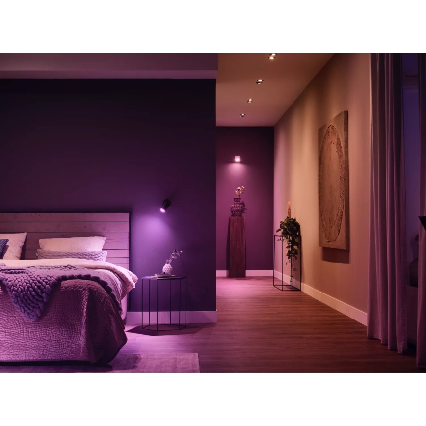 Основен комплект Philips Hue WHITE AND COLOR AMBIANCE 3xGU10/4,2W/230V 2000-6500K + устройство за свързване