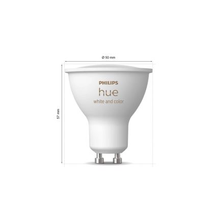 Основен комплект Philips Hue WHITE AND COLOR AMBIANCE 3xGU10/4,2W/230V 2000-6500K + устройство за свързване