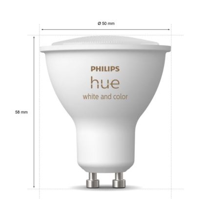 Основен комплект Philips Hue WHITE AND COLOR AMBIANCE 3xGU10/5,7W/230V 2000-6500K + устройство за свързване