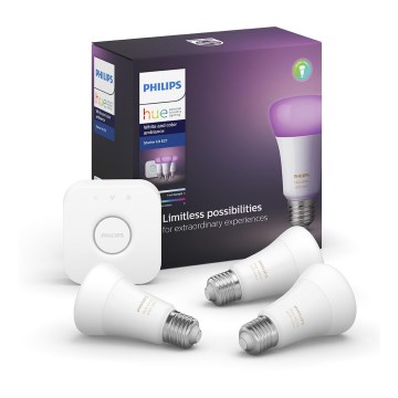 Основен Комплект Philips Hue WHITE AND COLOR AMBIANCE 3xE27/9,5W/230V 2000-6500K