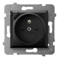 Ospel - Домашен контакт без рамка 230V + 1xUSB-A + 1xUSB-C ARIA черен